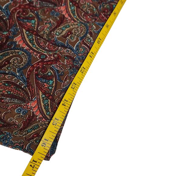 Liz Claiborne Womens Asymmetrical Paisley Print Midi Skirt Size 12 Petite Brown - Picture 10 of 11